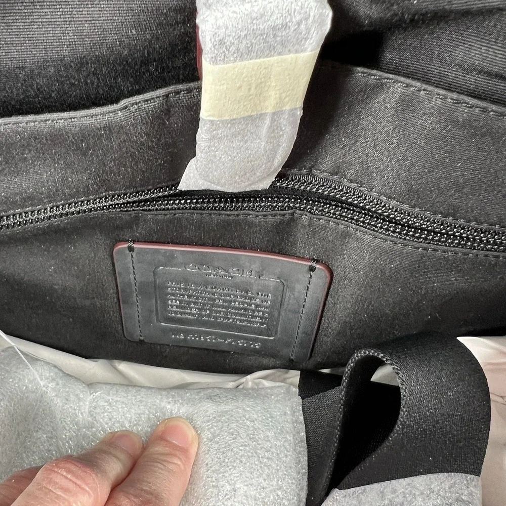 Coach Black Pebble Leather Trekker Interior Patch Design